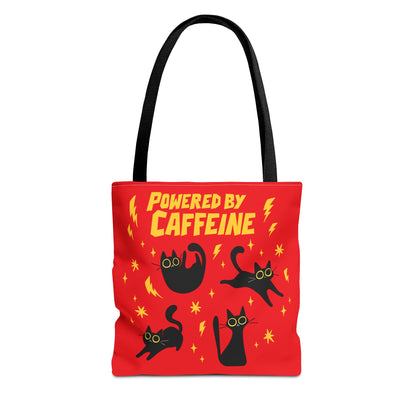 "Powered By Caffeine" Tote Bag