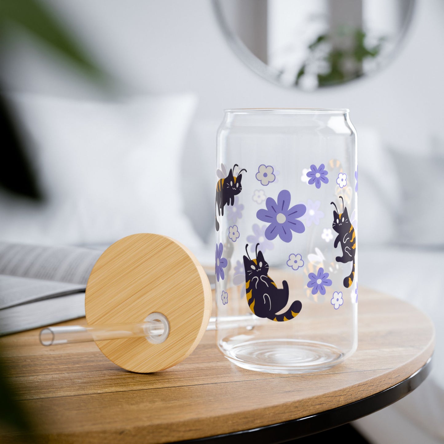 Bumblecats Glass Tumbler