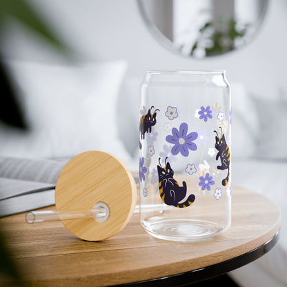 Bumblecats Glass Tumbler