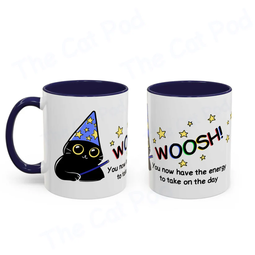 "WOOSH!" Wizard Cat Coffee Mug
